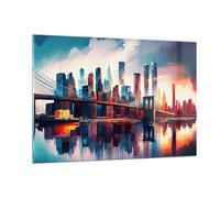 Quadro su Vetro 120x80cm Città Ponte Architettura Stampe Immagini Moderni Murale