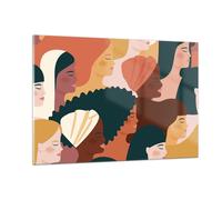 Quadro su Vetro 120x80cm Donne multiculturalismo moderno Stampe Moderni Murale