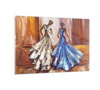 Quadro su Vetro 120x80cm Donne vestiti olio Stampe Immagini Moderni Murale