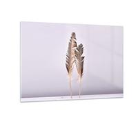 Quadro su Vetro 120x80cm Due piume lilla Stampe Immagini Quadri Moderni Murale