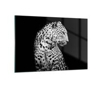 Quadro su Vetro 120x80cm Leopardo Pantera Gatto Stampe Immagini Moderni Murale