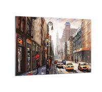 Quadro su Vetro 120x80cm New York Acquerello Stampe Immagini Moderni Murale