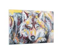 Quadro su Vetro 120x80cm Olio lupo cane Stampe Immagini Quadri Moderni Murale