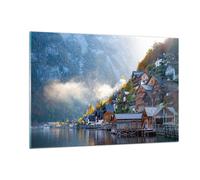 Quadro su Vetro 120x80cm Paesaggio Montagne Lago Stampe Immagini Moderni Murale