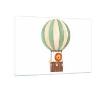 Quadro su Vetro 120x80cm Palloncino Leone Bambini Stampe Immagini Moderni Murale