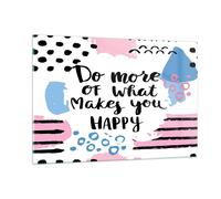 Quadro su Vetro 120x80cm Parole Motivazione Felice messaggio Stampe Murale