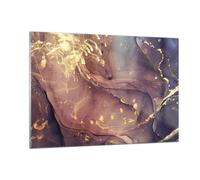 Quadro su Vetro 120x80cm Pietra Oro Marmo Stampe Immagini Quadri Moderni Murale