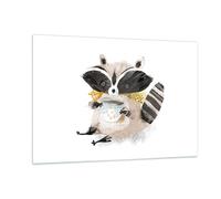 Quadro su Vetro 120x80cm Procione Coppa Bambini Stampe Immagini Moderni Murale