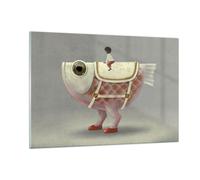 Quadro su Vetro 120x80cm Surreale pesce ragazzo Stampe Immagini Moderni Murale