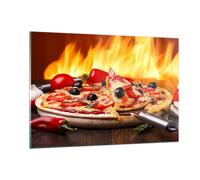 Quadro su Vetro 120x80cm Torta cottura pizza formaggio Stampe Moderni Murale