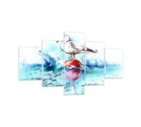 Quadro su Vetro 125x70cm Acqua pesci Gabbiano fame Stampe Moderni Murale