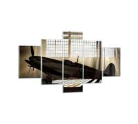 Quadro su Vetro 125x70cm Aerospazio Hangar volo storico Stampe Moderni Murale