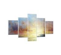 Quadro su Vetro 125x70cm Barca a vela Ovest Il Sole Stampe Moderni Murale