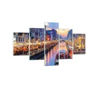 Quadro su Vetro 125x70cm Canale Grande Serata Stampe Immagini Moderni Murale