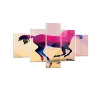 Quadro su Vetro 125x70cm Cavallo animali geometria diamante Stampe Murale