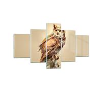 Quadro su Vetro 125x70cm gufo uccello natura Stampe Immagini Moderni Murale