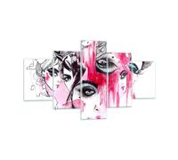 Quadro su Vetro 125x70cm Le donne volti occhi illustrazione Stampe Murale