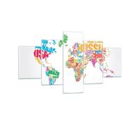 Quadro su Vetro 125x70cm Mappa parole mondo geografia Stampe Moderni Murale