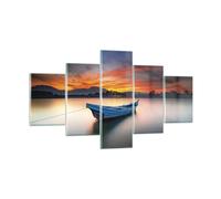 Quadro su Vetro 125x70cm Ovest Il Sole La Barca Stampe Immagini Moderni Murale