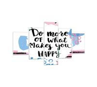 Quadro su Vetro 125x70cm Parole Motivazione Felice messaggio Stampe Murale