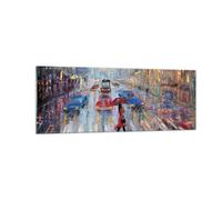 Quadro su Vetro 140x50cm Acrilico Città Pioggia Stampe Immagini Moderni Murale