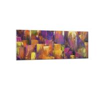 Quadro su Vetro 140x50cm Astrazione Città Grattacieli Stampe Moderni Murale