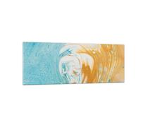 Quadro su Vetro 140x50cm Astrazione fuoriuscite pitture Stampe Moderni Murale