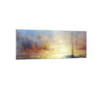 Quadro su Vetro 140x50cm Barca a vela Ovest Il Sole Stampe Moderni Murale