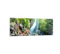 Quadro su Vetro 140x50cm Barca scogliere natura rocce Stampe Moderni Murale
