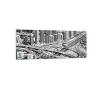 Quadro su Vetro 140x50cm Città grattacieli autostrada Stampe Moderni Murale