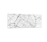 Quadro su Vetro 140x50cm Città mappa Parigi Stampe Immagini Moderni Murale