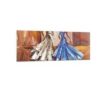 Quadro su Vetro 140x50cm Donne vestiti olio Stampe Immagini Moderni Murale
