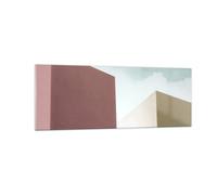 Quadro su Vetro 140x50cm Edifici Architettura Tridimensionale Stampe Murale