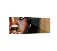 Quadro su Vetro 140x50cm Impasto Ritratto Africano Stampe Moderni Murale