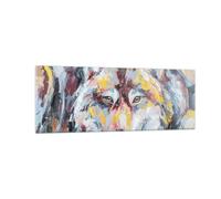 Quadro su Vetro 140x50cm Olio lupo cane Stampe Immagini Quadri Moderni Murale