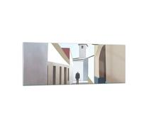 Quadro su Vetro 140x50cm Pastello Edifici Architettura Stampe Moderni Murale