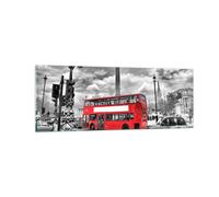 Quadro su Vetro 140x50cm Trafalgar square taxi londra Stampe Moderni Murale