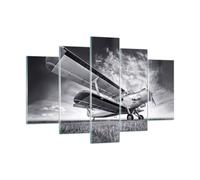 Quadro su Vetro 150x100cm Aereo An-2 in bianco e nero Stampe Moderni Murale