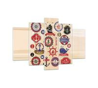 Quadro su Vetro 150x100cm Ancoraggio bandiera badge barca Stampe Moderni Murale