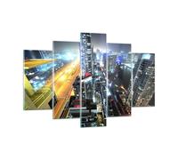 Quadro su Vetro 150x100cm Architettura industria notte luce Stampe Murale