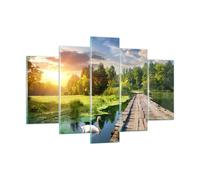 Quadro su Vetro 150x100cm architettura lungomare Cigno Paesaggio Stampe Murale