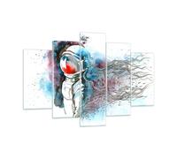 Quadro su Vetro 150x100cm Astronauta universo astronomia esploratore Murale