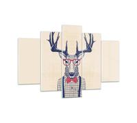 Quadro su Vetro 150x100cm Carattere cervi pantaloni a vita bassa Murale