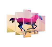 Quadro su Vetro 150x100cm Cavallo animali geometria diamante Stampe Murale