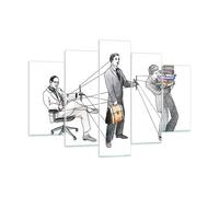 Quadro su Vetro 150x100cm Job umano marionette Illustrazione Stampe Murale