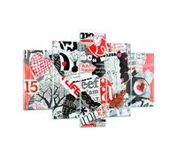 Quadro su Vetro 150x100cm Le parole modelli cuori rivista Stampe Moderni Murale