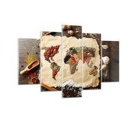 Quadro su Vetro 150x100cm Mondo mappa spezie colori Stampe Moderni Murale