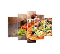 Quadro su Vetro 150x100cm Pizza Cibo Italia tradizione Stampe Moderni Murale
