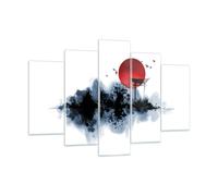 Quadro su Vetro 150x100cm Rosso Sole Cancello Stampe Immagini Moderni Murale