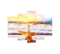 Quadro su Vetro 150x100cm Stella marina Spiaggia sabbia oceano Stampe Murale